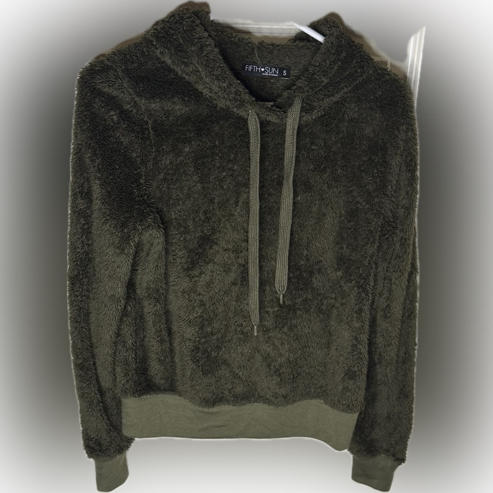 Fifth Sun Women’s Dark Olive Green Fleece Hoodie